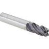 Corner Radius End Mill: 1/2" Dia, 1" LOC, 0.0300" Corner Radius, 4 Flute, Solid Carbide