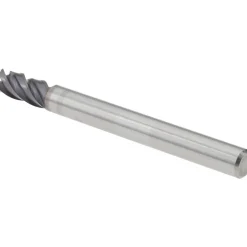 Corner Radius End Mill: 3/16" Dia, 7/16" LOC, 0.0150" Corner Radius, 4 Flute, Solid Carbide