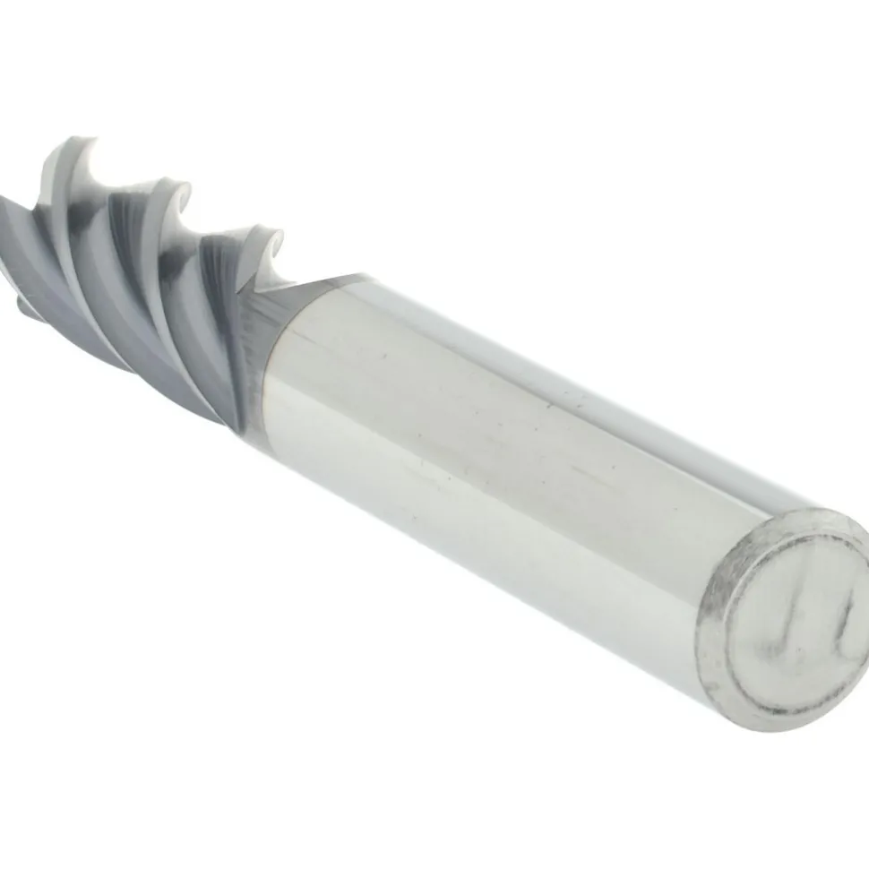 Corner Radius End Mill: 3/8" Dia, 7/8" LOC, 0.0300" Corner Radius, 4 Flute, Solid Carbide