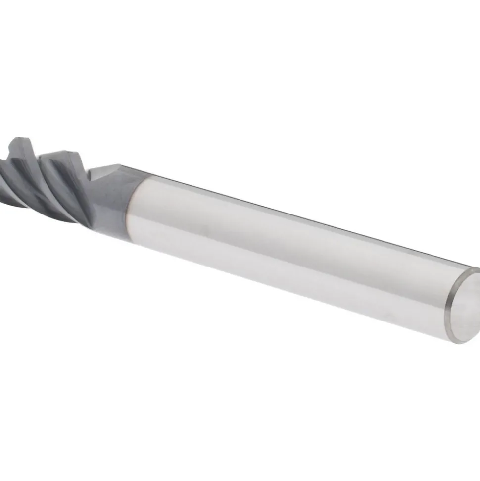 Corner Radius End Mill: 1/4" Dia, 3/8" LOC, 0.0300" Corner Radius, 4 Flute, Solid Carbide