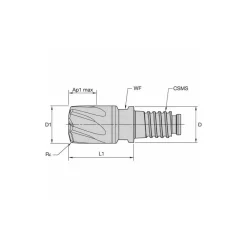Corner Radius End Mill Head: 3/8" Dia, 6 Flutes
