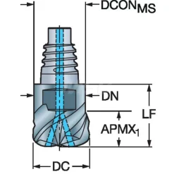 Corner Radius End Mill Head: 5 Flutes