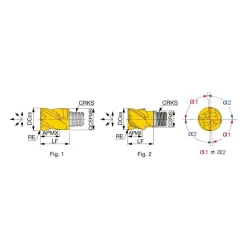 Corner Radius End Mill Head: 4 Flutes