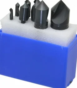 Countersink Set: 7 Pc, 3/16 to 1" Head Dia, 1 Flute, 82 deg Included Angle