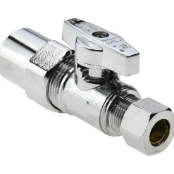 CPVC 1/2 Inlet, 125 Max psi, Chrome Finish, Brass Water Supply Stop Valve
