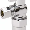 CPVC 1/2 Inlet, 125 Max psi, Chrome Finish, Brass Water Supply Stop Valve
