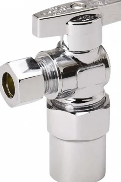 CPVC 1/2 Inlet, 125 Max psi, Chrome Finish, Brass Water Supply Stop Valve