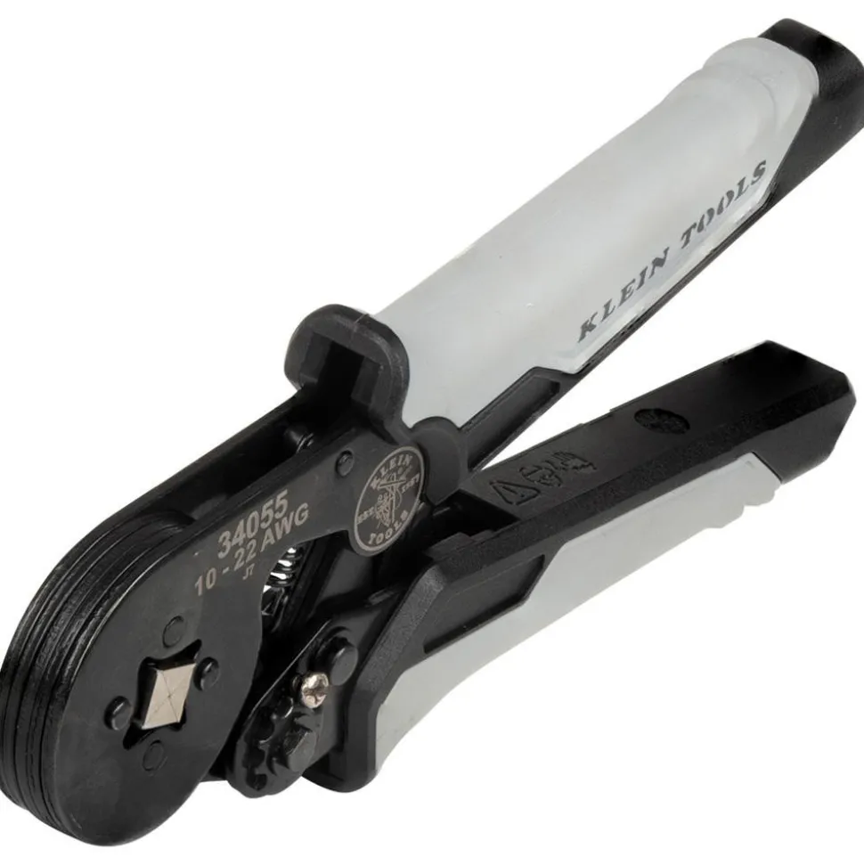 Crimpers: Handle Style: Dual Material; Type: Ratcheting Crimper; Crimper Type: Ferrule; Maximum Wire Gauge: 22