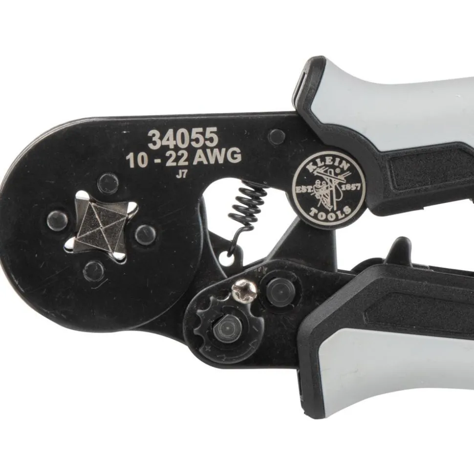 Crimpers: Handle Style: Dual Material; Type: Ratcheting Crimper; Crimper Type: Ferrule; Maximum Wire Gauge: 22