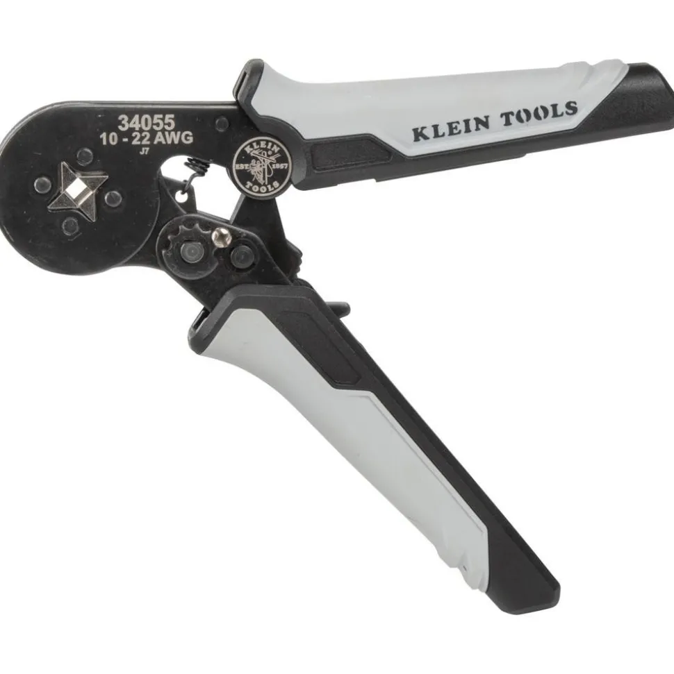 Crimpers: Handle Style: Dual Material; Type: Ratcheting Crimper; Crimper Type: Ferrule; Maximum Wire Gauge: 22