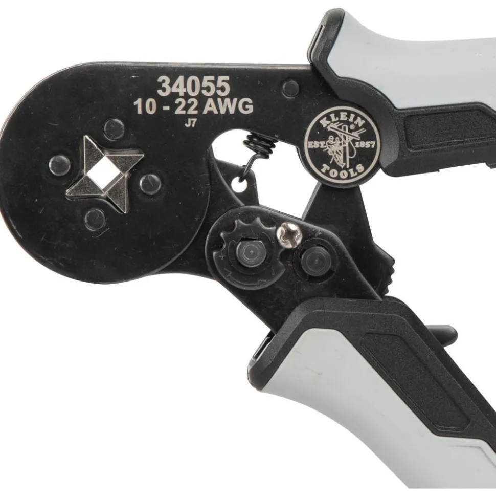Crimpers: Handle Style: Dual Material; Type: Ratcheting Crimper; Crimper Type: Ferrule; Maximum Wire Gauge: 22
