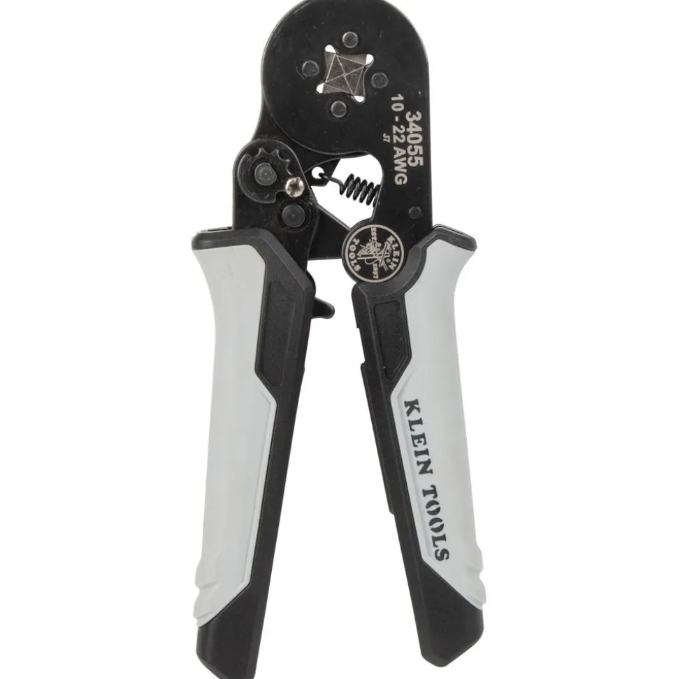Crimpers: Handle Style: Dual Material; Type: Ratcheting Crimper; Crimper Type: Ferrule; Maximum Wire Gauge: 22