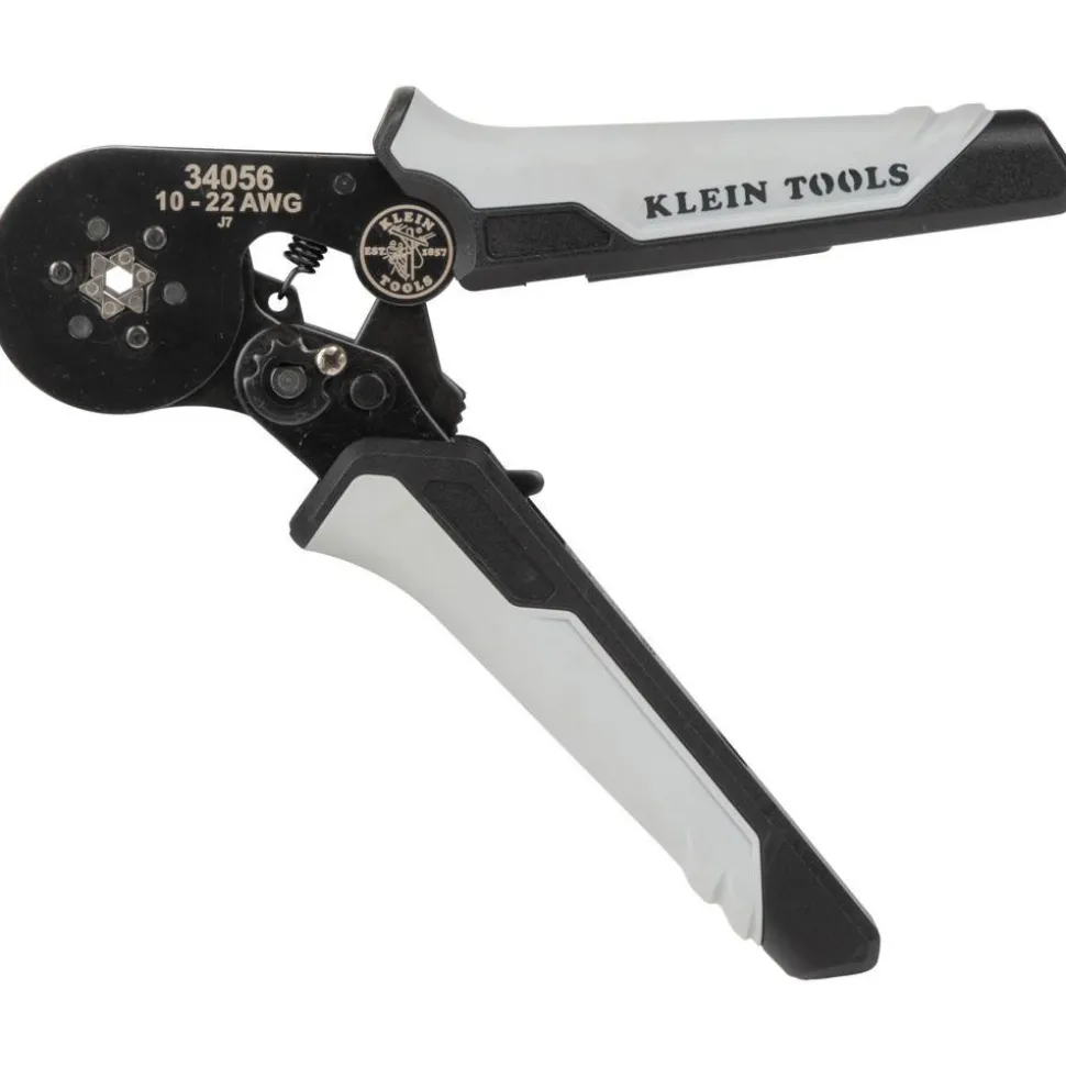 Crimpers: Handle Style: Dual Material; Type: Ratcheting Crimper; Crimper Type: Ferrule; Maximum Wire Gauge: 22