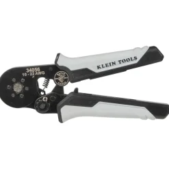 Crimpers: Handle Style: Dual Material; Type: Ratcheting Crimper; Crimper Type: Ferrule; Maximum Wire Gauge: 22