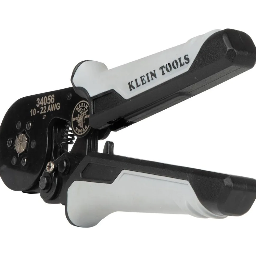 Crimpers: Handle Style: Dual Material; Type: Ratcheting Crimper; Crimper Type: Ferrule; Maximum Wire Gauge: 22