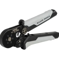 Crimpers: Handle Style: Dual Material; Type: Ratcheting Crimper; Crimper Type: Ferrule; Maximum Wire Gauge: 22