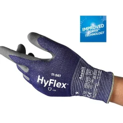 Cut, Puncture & Abrasion-Resistant Gloves: HyFlex® 11-561, Cut A3, Puncture 4, Abrasion 4, 15 ga, Size Large, 9-3/4