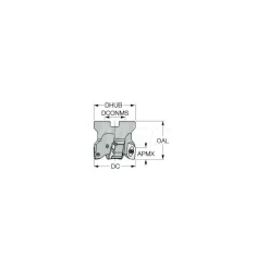 2" Cut Dia, 3/4" Arbor Hole Dia, 0.531" Max Depth, Indexable Square-Shoulder Face Mill