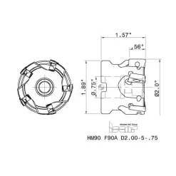 2" Cut Dia, 3/4" Arbor Hole Dia, 0.56" Max Depth, Indexable Square-Shoulder Face Mill