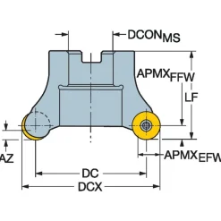 2-1/2" Cut Dia, 1" Arbor Hole Dia, 1/4" Max Depth, Indexable Square-Shoulder Face Mill