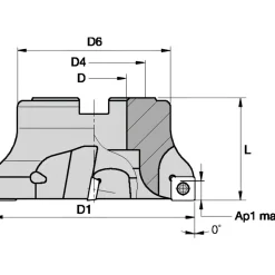4" Cut Dia, 1-1/2" Arbor Hole Dia, 0.361" Max Depth, Indexable Square-Shoulder Face Mill