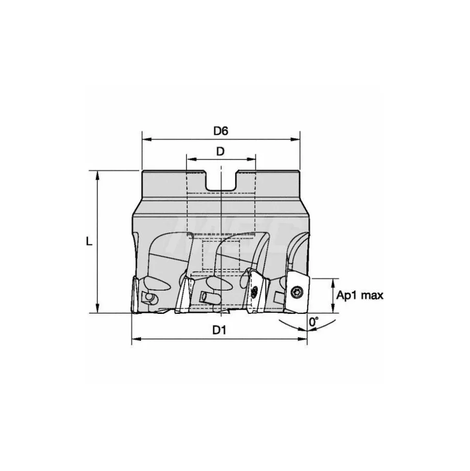2" Cut Dia, 3/4" Arbor Hole Dia, 0.389" Max Depth, Indexable Square-Shoulder Face Mill