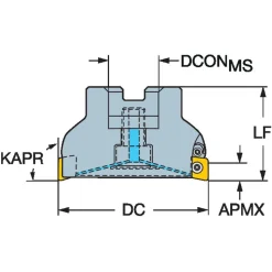 2-1/2" Cut Dia, 3/4" Arbor Hole Dia, 11mm Max Depth, Indexable Square-Shoulder Face Mill