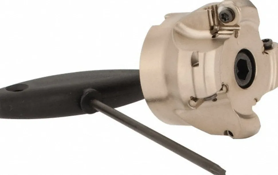 1.97" Cut Dia, 3/4" Arbor Hole, 0.118" Max Depth of Cut, 40° Indexable Chamfer & Angle Face Mill