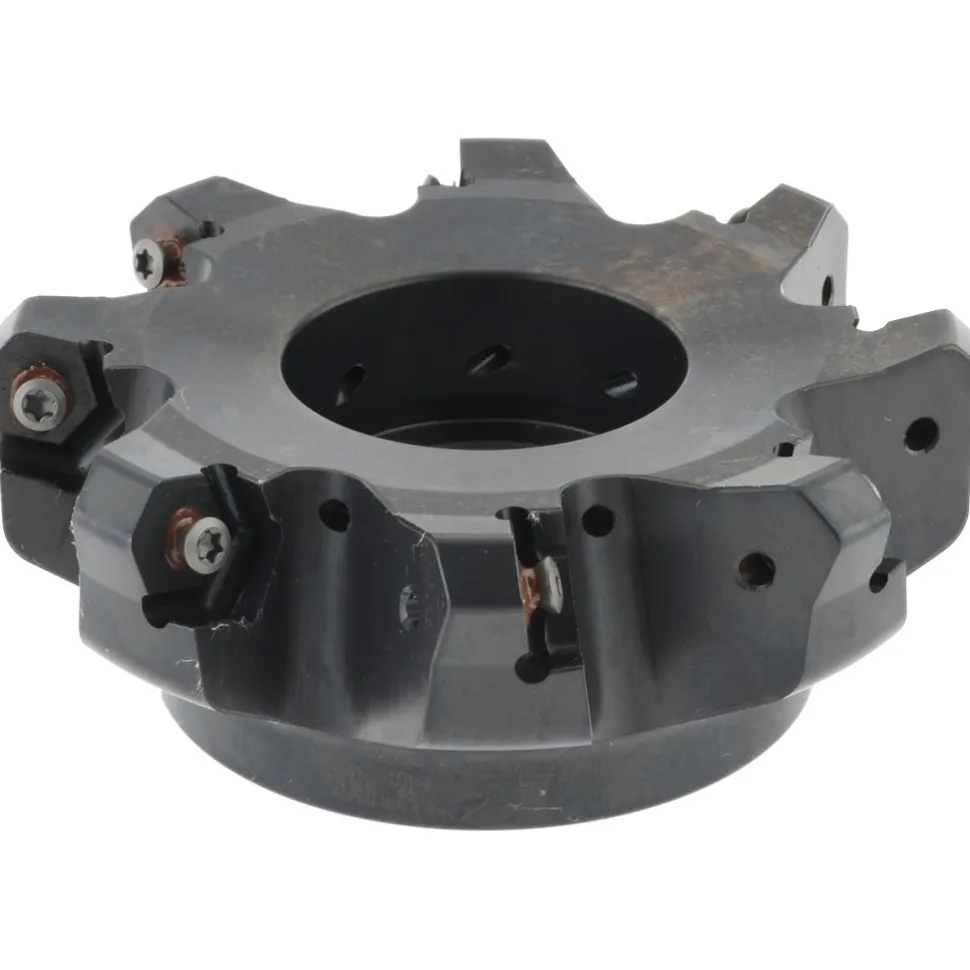 4" Cut Dia, 1-1/4" Arbor Hole, 4.51mm Max Depth of Cut, 45° Indexable Chamfer & Angle Face Mill