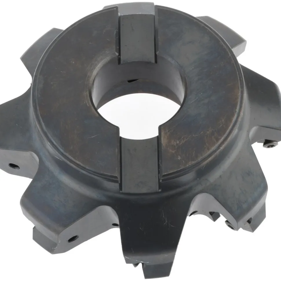 4" Cut Dia, 1-1/4" Arbor Hole, 4.51mm Max Depth of Cut, 45° Indexable Chamfer & Angle Face Mill