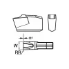 Cutoff Insert: A2022N00CF02 KC5025, Carbide, 2.20 mm Cutting Width, 0.0866" Cutting Width