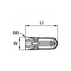 Cutoff Insert: EC030M03N00CF02 KCU25, Carbide, 3.00 mm Cutting Width, 0.1180" Cutting Width