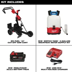 Cut-Off Saw Cart Kit: Includes M18™ SWITCH TANK™ Water Supply (2820-21WS)