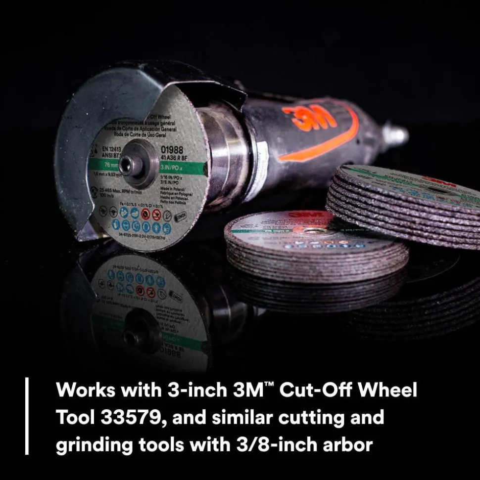 Cutoff Wheel: 3" Dia, 1/32" Thick, 3/8" Hole, Aluminum Oxide