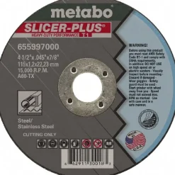 Cutoff Wheel: Type 1 (01/41), 4-1/2" Dia, 0.0450" Thick, 7/8" Hole, Zirconia Alumina