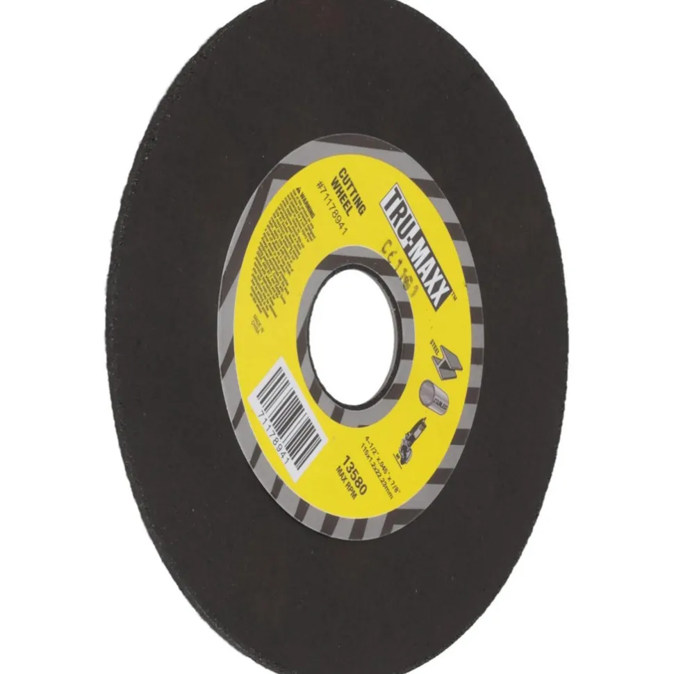 Cutoff Wheel: Type 1 (01/41), 4-1/2" Dia, 0.0450" Thick, 7/8" Hole, Aluminum Oxide