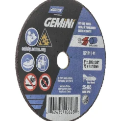 Cutoff Wheel: Type 1 (01/41), 3" Dia, 0.0350" Thick, 3/8" Hole, Aluminum Oxide