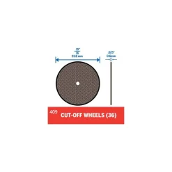 Cutoff Wheel: Type 1 (01/41), 15/16" Dia, 0.0250" Thick, 1/8" Hole, Aluminum Oxide