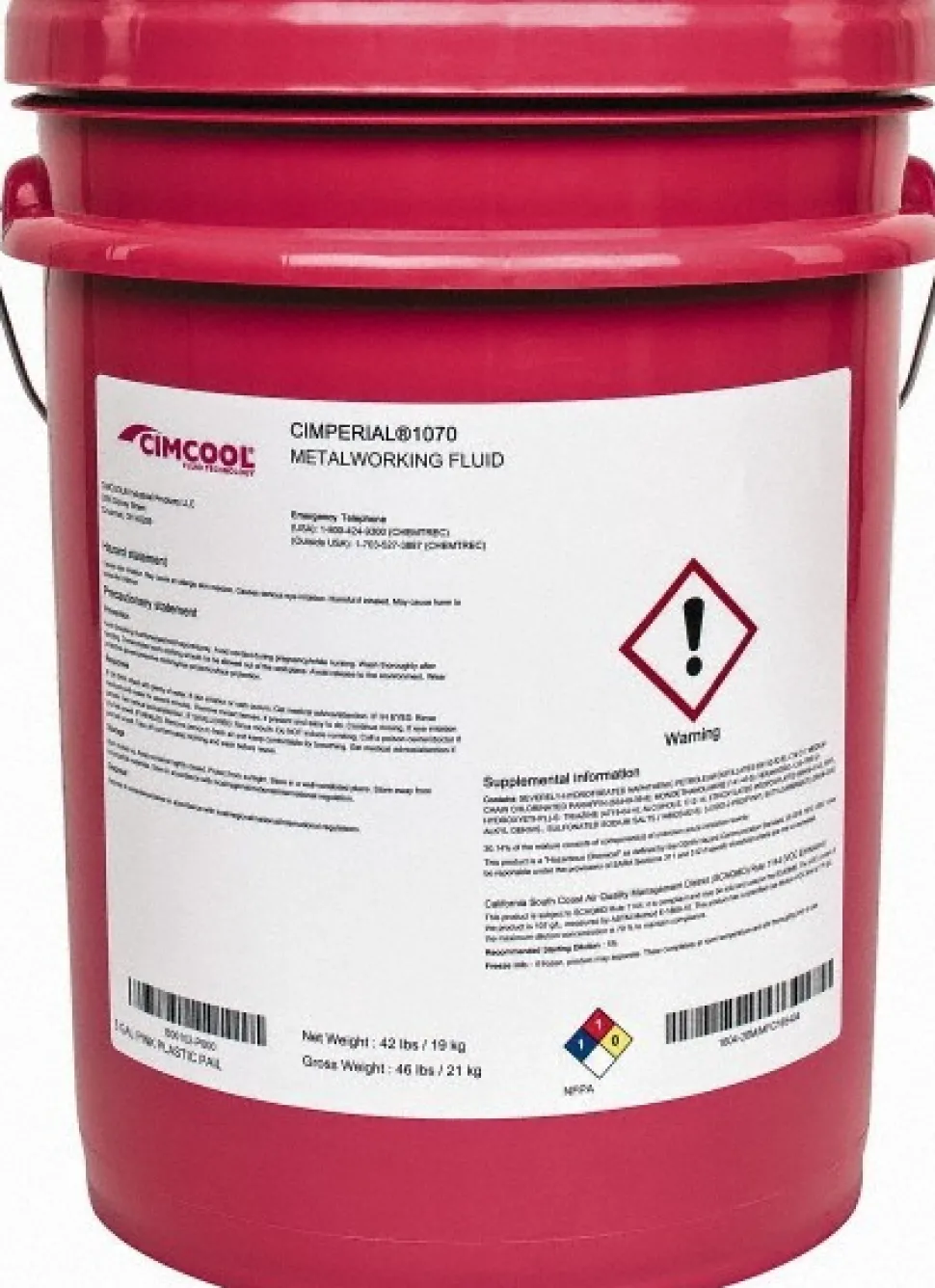 Cutting & Grinding Fluid: CimcoolCIMPERIAL 1070, Oil-Based, Water Soluble, 5 gal Pail