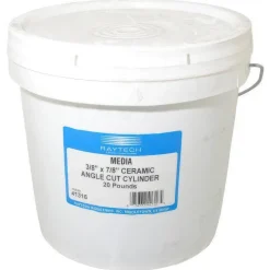 Cylinder Tumbling Media: Ceramic Carrier, Aluminum Oxide Abrasive, 3/8" Long, 7/8" High