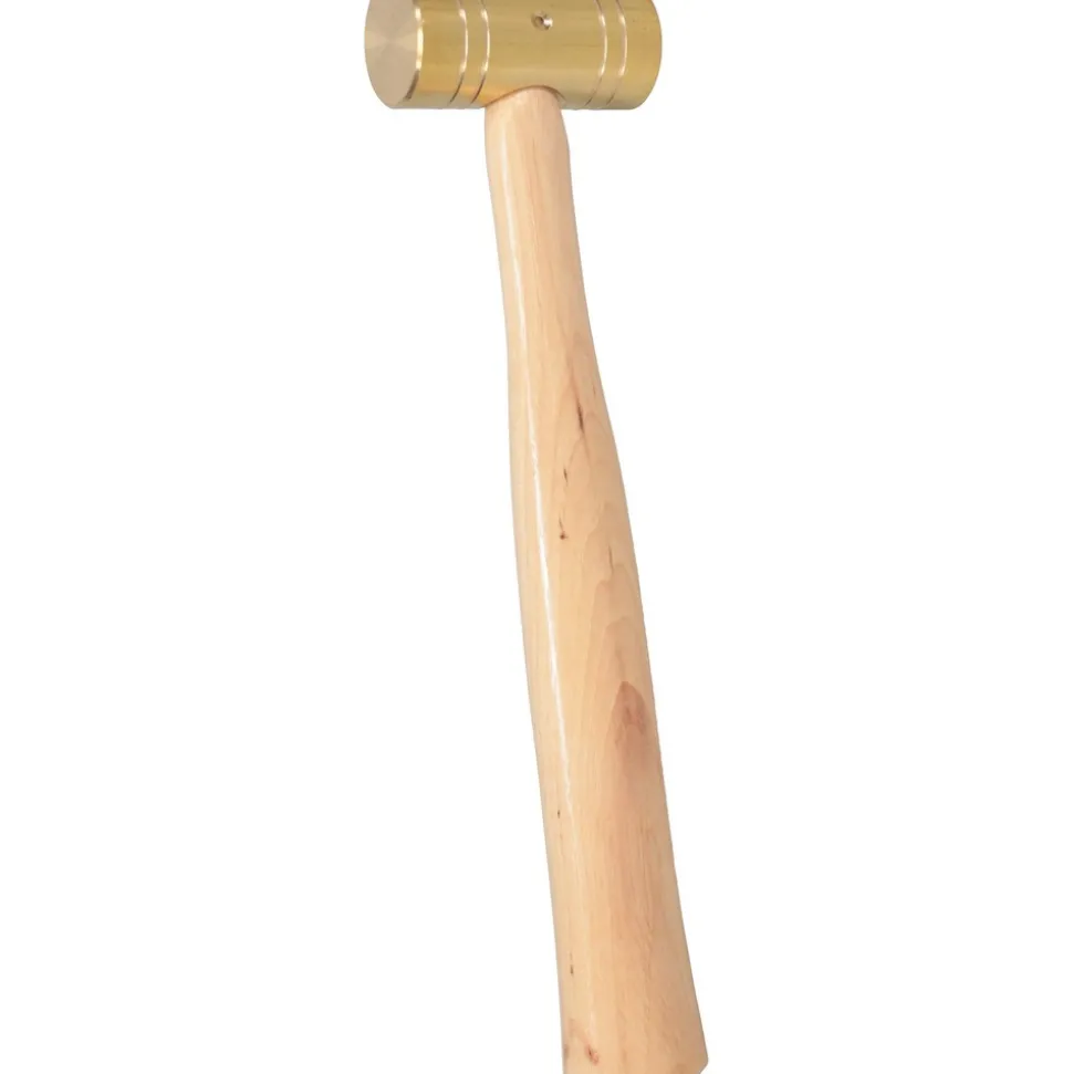 Dead Blow Hammer: 1 lb Head, 1-1/4" Face Dia, Brass Head