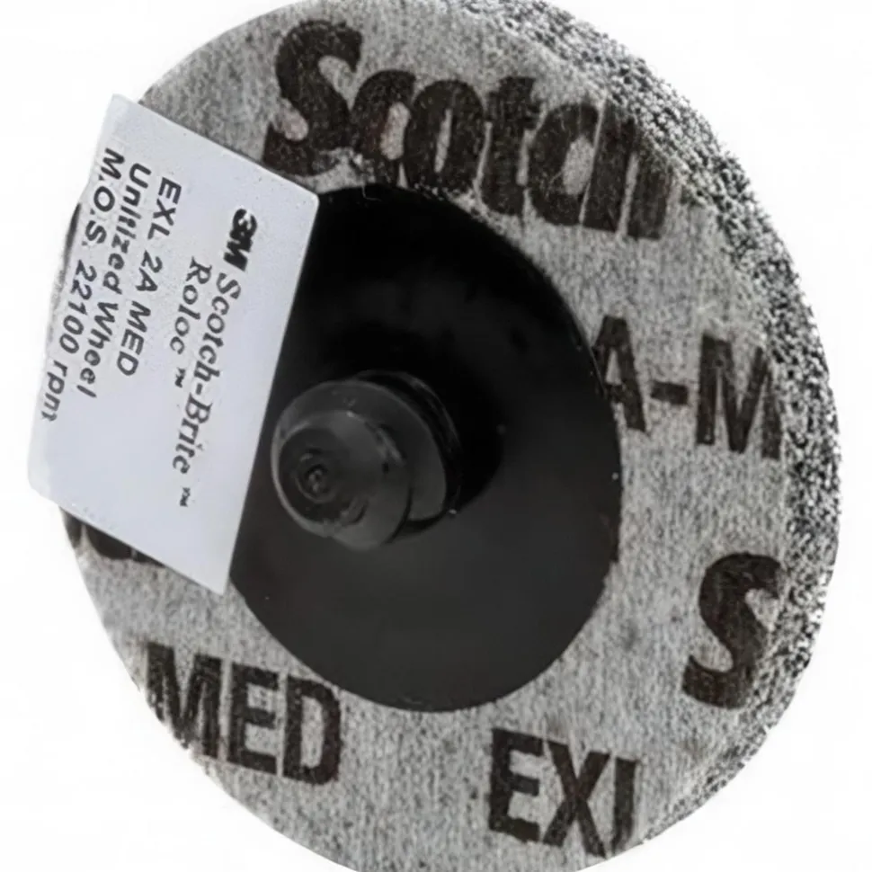 Deburring Wheel: 2" Dia, Roloc Type TR, 2 Density, Aluminum Oxide
