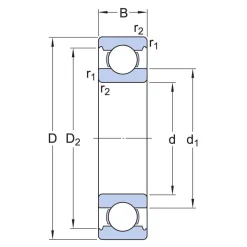 Deep Groove Ball Bearing: 47 mm OD, Double Shield