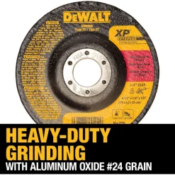 Depressed-Center Wheel: Type 27, 4-1/2" Dia, 1/4" Thick, 5/8-11 Hole, Aluminum Oxide