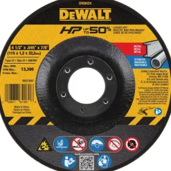 Depressed-Center Wheel: Type 27, 4-1/2" Dia, 0.0450" Thick, 7/8" Hole, Aluminum Oxide