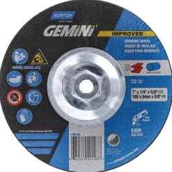 Depressed-Center Wheel: Type 27, 7" Dia, 1/4" Thick, 5/8-11 Hole, Aluminum Oxide