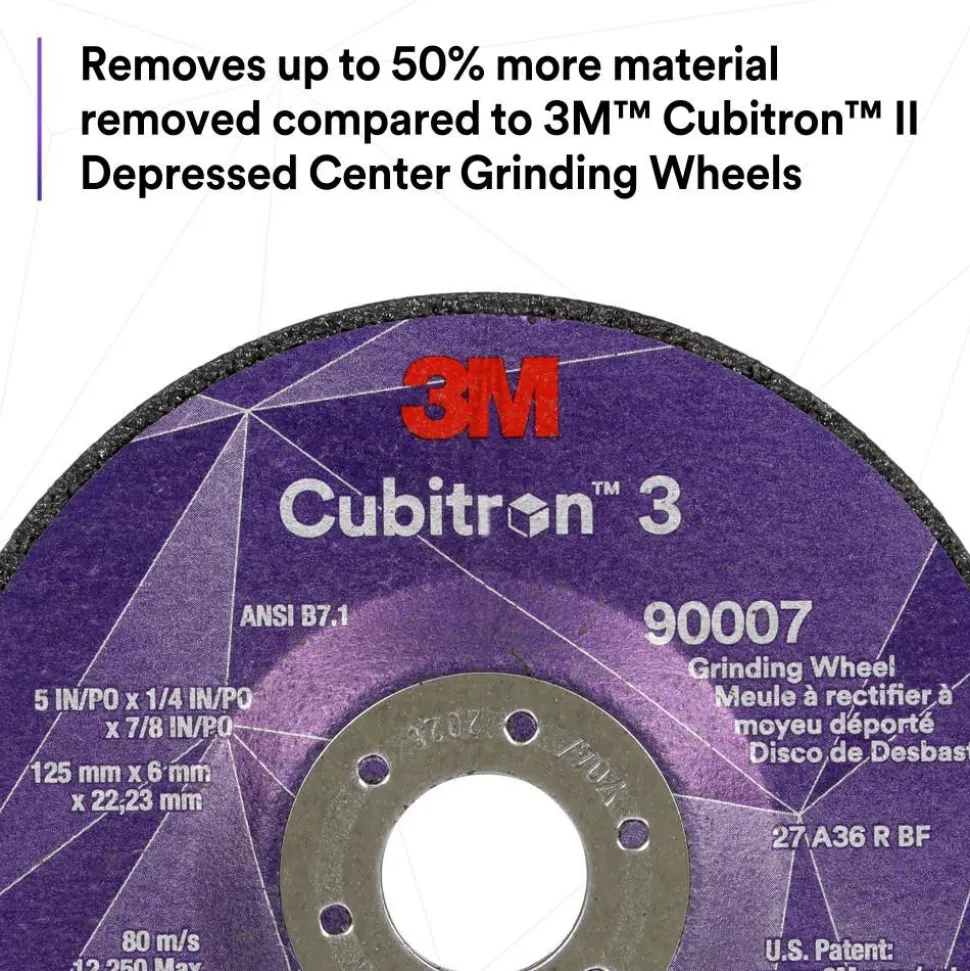 Depressed-Center Wheel: Type 27, 9" Dia, 1/4" Thick, 5/8-11 Hole, Precision Shaped Ceramic