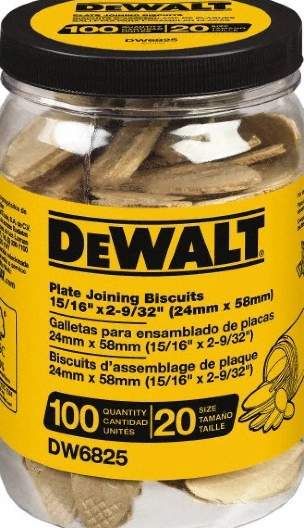 Dewalt Size 20 Joining Plate Biscuits: