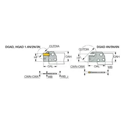 DGAD Double End Neutral Indexable Cutoff Blade