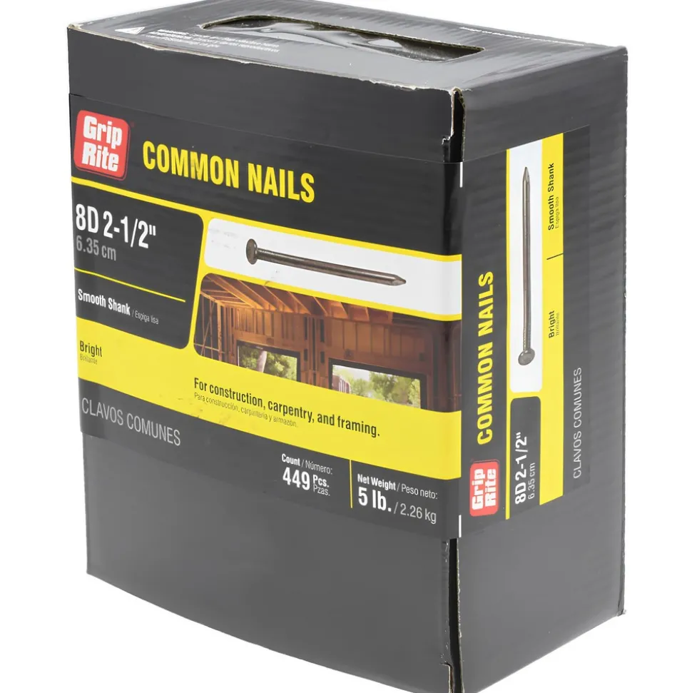 8D, 10 Gauge, 2-1/2" OAL Common Nails